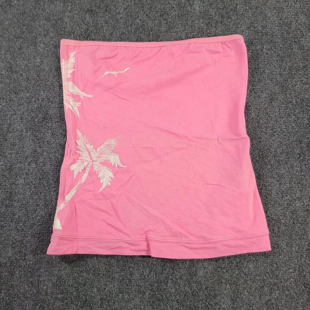 American Eagle Vintage Y2K Pink Palm Tree Graphic Tube Top Size M